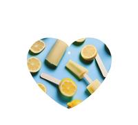 Poezjzw Lemon Popsicle Pattern Car Air Fresheners 4 Pcs Heart Shape Hanging Aromatherapy Tablets Scented Fresheners For Bedroom Bathroom