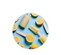 Poezjzw Lemon Popsicle Pattern Car Air Fresheners 4 Pcs Round Shape Hanging Aromatherapy Tablets Scented Fresheners For Bedroom Bathroom