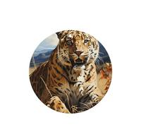 Poezjzw Leopard In Search Of Prey Pattern Car Air Fresheners 6 Pcs Round Shape Hanging Aromatherapy Tablets Scented Fresheners For Bedroom Bathroom