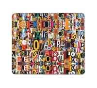 Poezjzw Letter and Number Pattern Mouse Pad Office Laptop Computer Desk Wireless Mouse Non Slip Rubber Base Washable 8.3 X 10.3 in Keyboard Pad