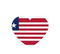 Poezjzw Liberian Flag Pattern Car Air Fresheners 6 Pcs Heart Shape Hanging Aromatherapy Tablets Scented Fresheners For Bedroom Bathroom