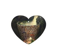 Poezjzw Library Bookshelf Book Pattern Car Air Fresheners 4 Pcs Heart Shape Hanging Aromatherapy Tablets Scented Fresheners For Bedroom Closet Shoe