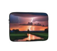 POEZJZW Lightning At Dusk Laptop Bag Handheld Portable Briefcase Shockproof Protective Sleeve Computer Inner Bag For 13 inch inch Laptop, Black, 13 inch