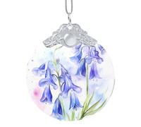 Poezjzw Lily Of The Valley Pattern Christmas Glass Silver Metal Buckle Pendant Decorations Suitable For Home Shopping Malls And Holiday Celebrations