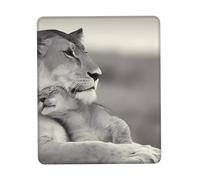 POEZJZW Lioness With Cub Textured Mouse Pad, Rubberized Locking Edge Anti-Slip Mouse Pad For Office Gaming Computer Laptop 10 X 12 Inch