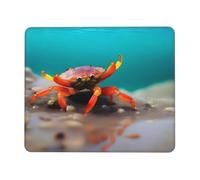 POEZJZW Little Crab by The Sea Pattern Mouse Pad Non-Slip Rubber Stitched Edges Waterproof Gaming Mouse Mat for Desk Gaming Work Wireless Mice 10 X 12 Inch