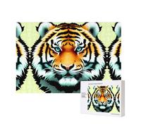 Poezjzw Little Fat Tiger Head Adult Classic Jigsaw 300 Pieces Wooden Puzzle Modern Home Decor Intellectual Game 40 X 28 Cm