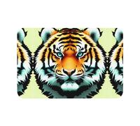 Poezjzw Little Fat Tiger Head Bath Mat- Thin Bathroom Rugs Fit Under Door- Shower Rug For In Front Of Bathtub Shower 15.7x23.6in