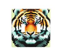 Poezjzw Little Fat Tiger Head Pattern Decorative Light Switch Plate Covers 2 Gang Wall Plate Double Toggle Switch Cover 4.5 X 4.5 in