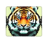 Poezjzw Little Fat Tiger Head Pattern Mouse Pad Non-Slip Rubber Stitched Edges Waterproof Gaming Mouse Mat for Desk Gaming Work Wireless Mice 10 X 12 Inch