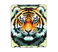 POEZJZW Little Fat Tiger Head Pattern Mouse Pad, Portable Office Non-Slip Rubber Base Wireless Mouse Pad For Office Laptop Computer Pc 10 X 12 Inch
