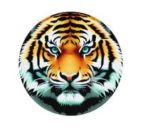POEZJZW Little Fat Tiger Head Pattern Round Mouse Mat, Cute Mouse Pad, Non-Slip Rubber Base With Stitched Edge, Small Size 7.9 X 7.9 Inch