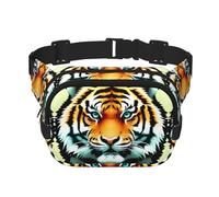 Poezjzw Little Fat Tiger Head Travel Waist Bag Suitable For Running, Cycling And Outdoor Adventures, Store Mobile Phones And Credit Cards, Black, One Size