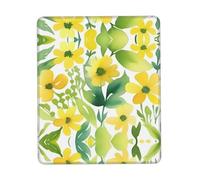 POEZJZW Little Yellow Flower Pattern Mouse Pad Non-Slip Rubber Stitched Edges Waterproof Gaming Mouse Mat for Desk Gaming Work Wireless Mice 7.9 X 9.5 in