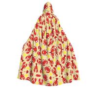 POEZJZW Lobster And Crab Pattern Poncho Halloween Hooded Cape Women'S Men'S Halloween Dress Up Party Cosplay Costumes