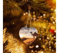Poezjzw Lone Camel Pattern Christmas Ceramic Pendant Decorations Suitable For Home Shopping Malls And Holiday Celebrations