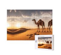 Poezjzw Lone Camel Puzzles For Adult 300 Pieces Wooden Jigsaw For Family Friend Home Decor Wall Art 15.7 X 11in