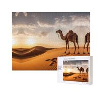 Poezjzw Lone Camel Puzzles For Adult 500 Pieces Wooden Jigsaw For Family Friend Home Decor Wall Art 20.4 X 15 In
