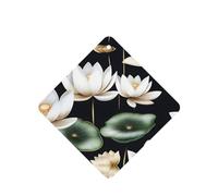 Poezjzw Lotus Flower And Leaves Pattern Car Air Fresheners 4 Pcs Square Hanging Aromatherapy Tablets Scented Fresheners For Bedroom Bathroom