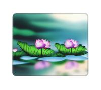 POEZJZW Lotus On The Lake Pattern Mouse Pad Non-Slip Rubber Stitched Edges Waterproof Gaming Mouse Mat for Desk Gaming Work Wireless Mice 10 X 12 Inch