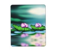 POEZJZW Lotus On The Lake Pattern Mouse Pad Non-Slip Rubber Stitched Edges Waterproof Gaming Mouse Mat for Desk Gaming Work Wireless Mice 8.3 X 10.3 in