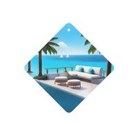 Poezjzw Love Island On The S Pattern Car Air Fresheners 4 Pcs Square Hanging Aromatherapy Tablets Scented Fresheners For Bedroom Bathroom
