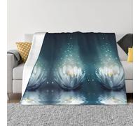 POEZJZW Magic Lotus Floral Pattern Blanket Super Soft Flanne Warm Blanket Bed Sofa Living Room Film 40"X30"