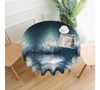 POEZJZW Magic Lotus Floral Pattern Round Tablecloth Coffee Tablecloth For Table Decorations, Buffet Kitchen Parties And Camping, 60in