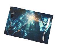 Poezjzw Magic Wand Pattern Placemats Set Of 6, 12 X 18 Inch Seasonal Autumn Table Mats For Party Kitchen Dining Decoration