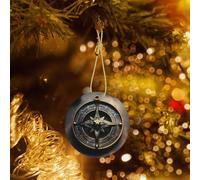 Poezjzw Magical Design Norse Runes Compass Pattern Ceramic Christmas Ornament Round Hanging Pendant Gifts For Xmas Holidays, Ornaments For Home Decor