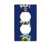 Poezjzw Maine State Flag Pattern Outlet Covers Wall Plate Light Switch Plate Decorative For Kitchen Bathroom Bedroom Farmhouse Decor