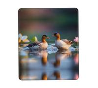 POEZJZW Mandarin Ducks in Water Pattern Mouse Pad Non-Slip Rubber Stitched Edges Waterproof Gaming Mouse Mat for Desk Gaming Work Wireless Mice 7 X 8.6 in