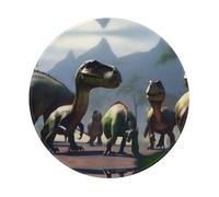 POEZJZW Many Kinds of Dinosaurs Pattern Round Mouse Mat, Cute Mouse Pad, Non-Slip Rubber Base with Stitched Edge, Small Size 7.9 X 7.9 Inch