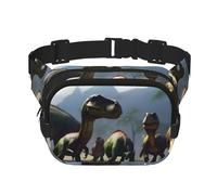 Poezjzw Many Kinds Of Dinosaurs Travel Waist Bag Suitable For Running, Cycling And Outdoor Adventures, Store Mobile Phones And Credit Cards, Black, One Size