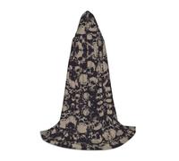 POEZJZW Many Skulls Get Together Pattern Men Women Cloak With Hood Adult Cape With Hood Renaissance Halloween Witch Costume Wizard Cloak L