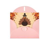 POEZJZW Maple Leaf Dark Brown Turkey Patterned Pearl Paper Blank Greeting Card Suitable For Birthday Wedding Party Invitation With Pink Envelope