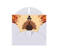 POEZJZW Maple Leaf Dark Brown Turkey Patterned Pearl Paper Blank Greeting Card Suitable For Birthday Wedding Party Invitation With White Envelope