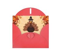 POEZJZW Maple Leaf Dark Brown Turkey Patterned Pearl Paper Blank Greeting Card Suitable For Birthday Wedding Party Invitation With Red Envelope