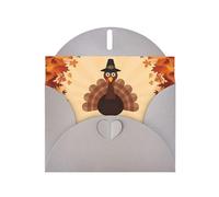 POEZJZW Maple Leaf Dark Brown Turkey Patterned Pearl Paper Blank Greeting Card Suitable For Birthday Wedding Party Invitation With Gray Envelope