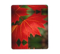 POEZJZW Maple Leaf Red Pattern Mouse Pad Non-Slip Rubber Stitched Edges Waterproof Gaming Mouse Mat for Desk Gaming Work Wireless Mice 8.3 X 10.3 in