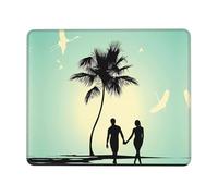 Poezjzw Married Couple Walking On The Beach Pattern Mouse Pad Office Laptop Computer Desk Wireless Mouse Non Slip Rubber Base Washable 10 X 12 Inch Keyboard Pad