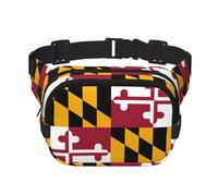 Poezjzw Maryland State Flag Travel Waist Bag Suitable For Running, Cycling And Outdoor Adventures, Store Mobile Phones And Credit Cards, Black, One Size