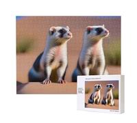 Poezjzw Meerkat Looking at The Desert Adult Classic Jigsaw 500 Pieces Wooden Puzzle Modern Home Decor Intellectual Game 52 X 38 Cm