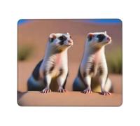 POEZJZW Meerkat Looking at The Desert Pattern Mouse Pad Non-Slip Rubber Stitched Edges Waterproof Gaming Mouse Mat for Desk Gaming Work Wireless Mice 7 X 8.6 in