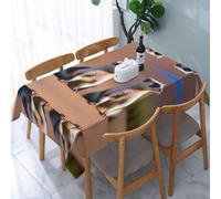 POEZJZW Meerkat Looking at The Desert Pattern Rectangle Decorative Tablecloth 54x72in Splash-Proof and Oil-Proof, Suitable for Dining Tables and Coffee Tables