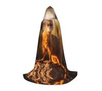 POEZJZW Meerkat Pattern Hooded Robe Cloak Long Cape Halloween Cosplay Costume Hoodies Cape Unisex Medium