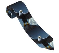 POEZJZW Men's Tie Silk Tie Wedding Best Man Business Holiday Fashion Gentleman Tie. Eagle under the stars Pattern, Black, One Size, Black, One Size