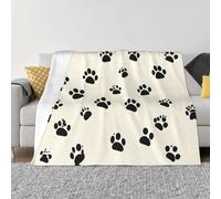 POEZJZW Meow Footprints Pattern Flannel Blanket 40"X30" Bed Blankets for Sofa Bed Couch, Movie Night, Camping, and Travel
