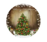 POEZJZW Merry Christmas (1) Pattern Round Non-Slip Rubber Base Small Mouse Pad Suitable For Games Computer Laptop 7.9x7.9 In
