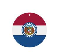 Poezjzw Missouri State Flag Pattern Car Air Fresheners 6 Pcs Round Shape Hanging Aromatherapy Tablets Scented Fresheners For Bedroom Bathroom